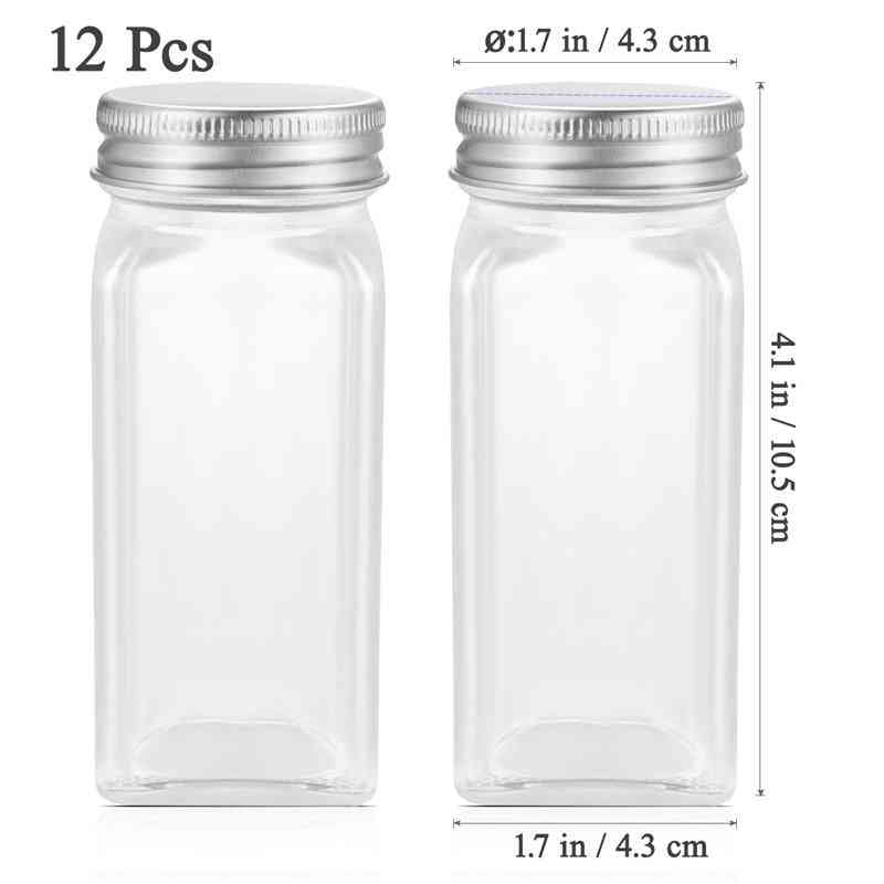 Spice Jars Made Up Of Glass - Seasoning Bottles With Cover Lids