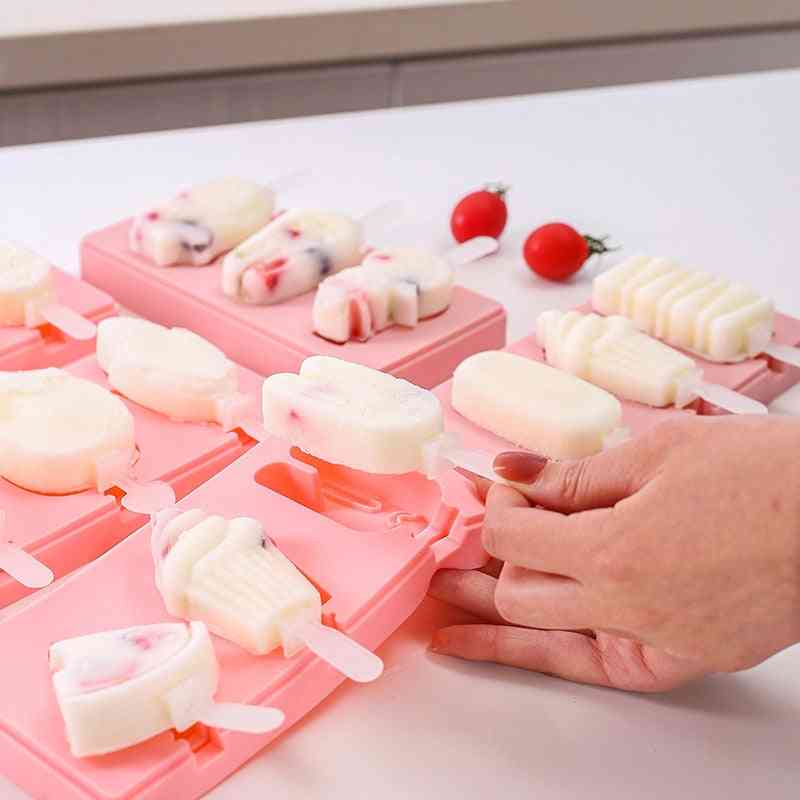 Bricolage animaux forme moule à crème glacée en silicone avec bâton de crème glacée