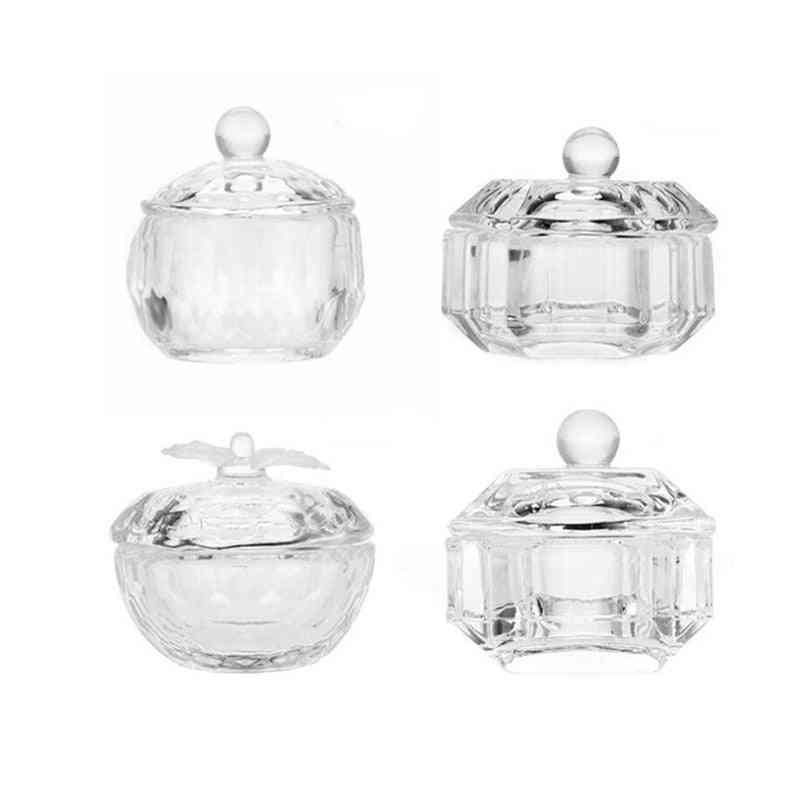 Crystal Glass Dappen Dish Lid Bowl Cup Holder -manicure Equipment For Nail