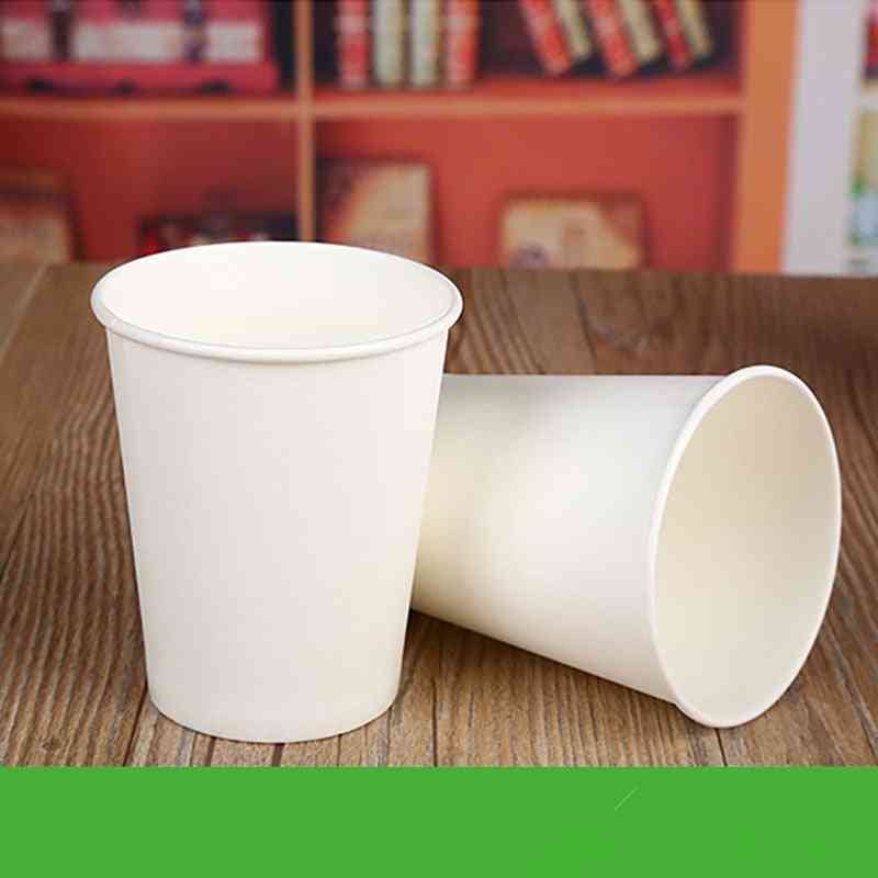 100pcs Pure White Paper - Disposable Tea, Coffee Cup