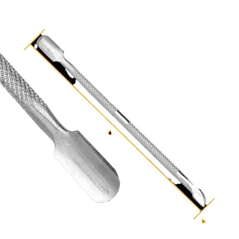 Zatĺkač kožičky z nehrdzavejúcej ocele - nástroje na odstraňovanie lyžičiek s dvojitou hlavou pre manikúru