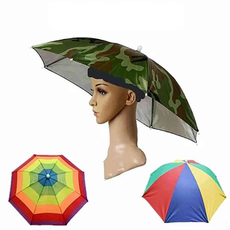 Digital Camo Fishing Cap Parasol - Parasol dla kobiet Składane parasole na zewnątrz - a55cm