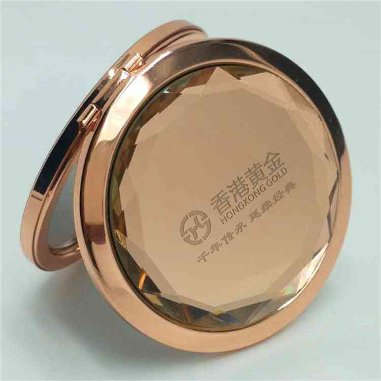 Rose Gold Crystal Compact Makeup Mirror