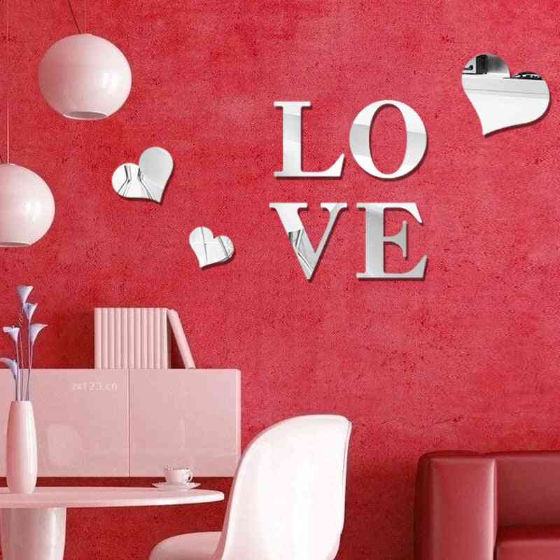 Home Love Pattern -furniture Mirror Effect Decor Wall Art