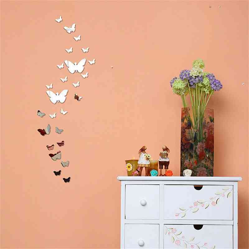Sticker mural surface miroir papillon - sticker art amovible