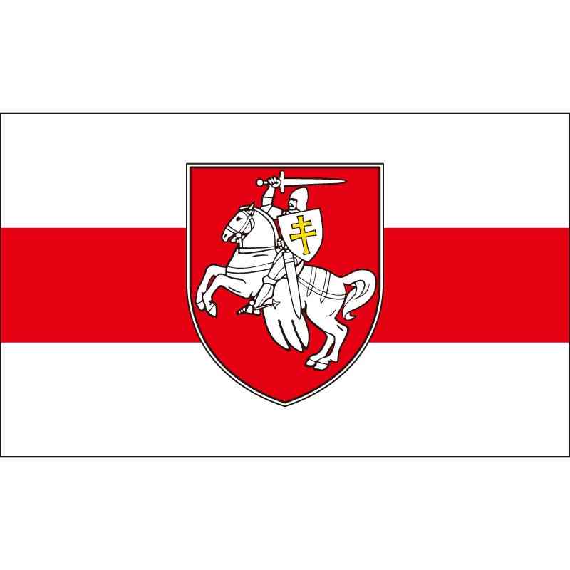 Hviderusland hvid ridder pagonya flag banner - sandfarve / 60 x 90 cm