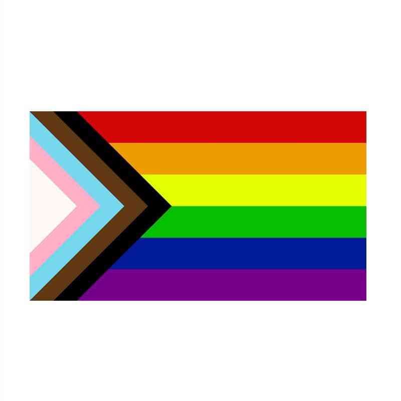 Bandera del orgullo del progreso del arco iris gay lgbt de 90x150cm