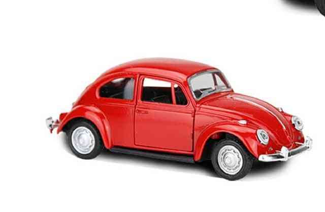 Vintage Beetle Diecast Pull Back Car Model Toy