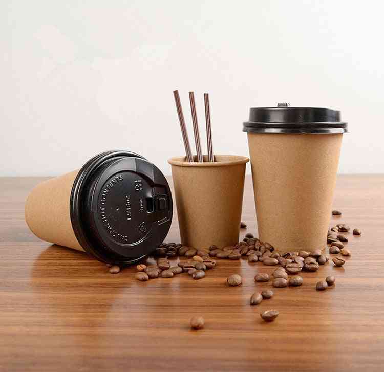 100 st engångspapper kaffekopp med lockskydd - miljövänlig tekopp