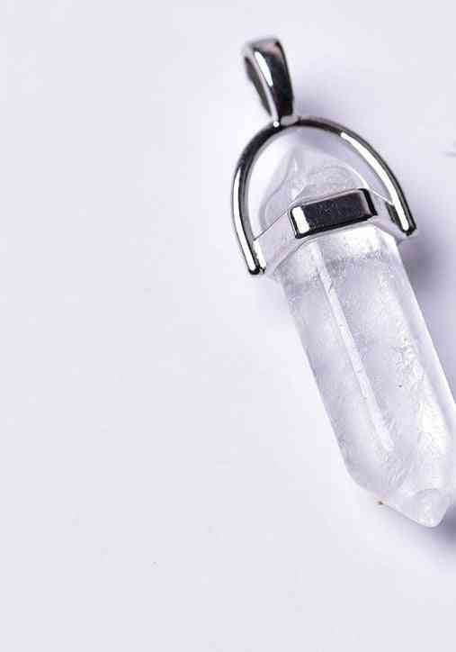 Natural Crystal Amethyst Mineral Stone Pendant - Crystal Point Pendant
