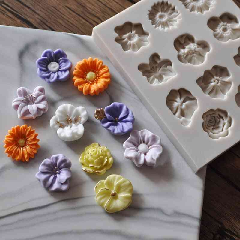 Food Grade Silicone Flowers Shape Fondant Mold - Cake Border Diy Decoration Mold