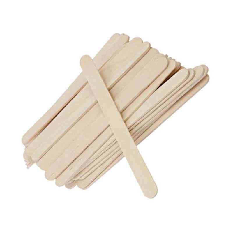 Natural Colored Wooden Popsicle Sticks - Natural Wood Ice Cream Sticks, Kids Educational
