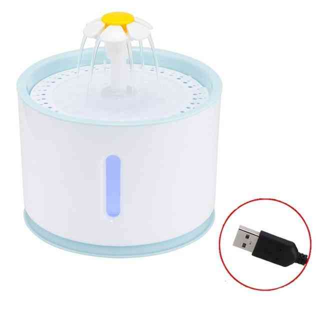 Led Electric Usb Automatic Pet Cat Water Fountain Mute Drinker Feeder Bowl & Dispenser