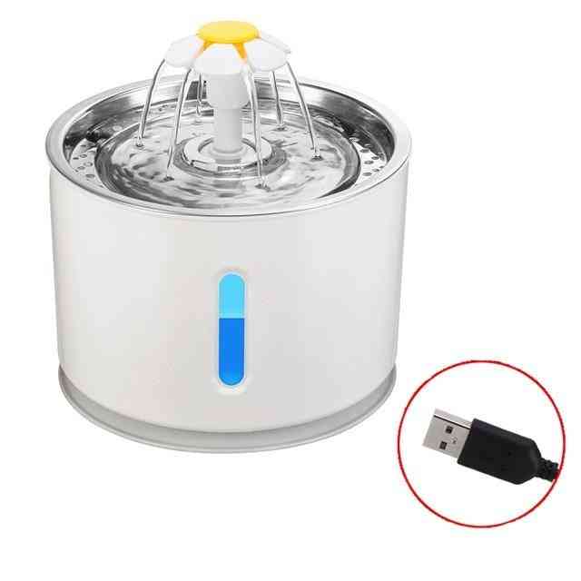 Ledet elektrisk usb automatisk kattekat vand springvand mute drinker feeder skål & dispenser - usb kabel-29