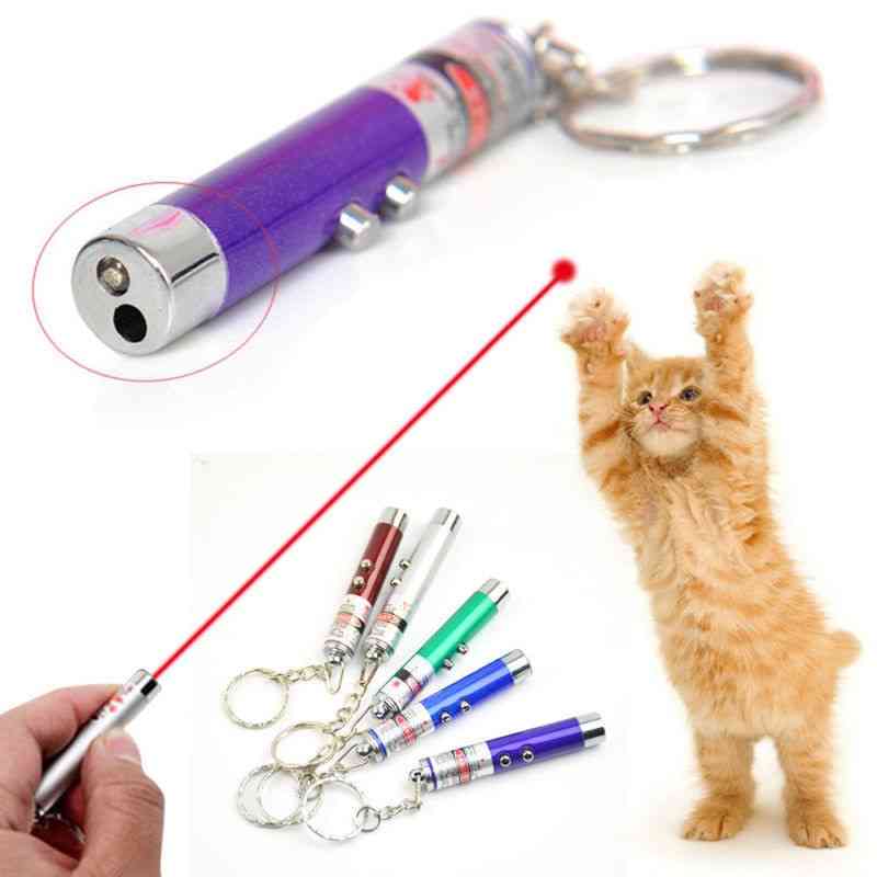 Rolig husdjursledd laserljusleksak, röd punktpekare interaktiv penna för katter -