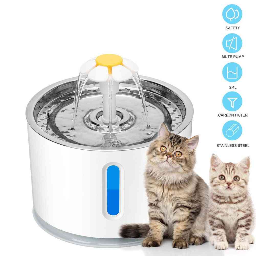 Automatic Pet Cat Water Fountain - Ultra Quiet Usb Dog Drinking Fountain Dispenser