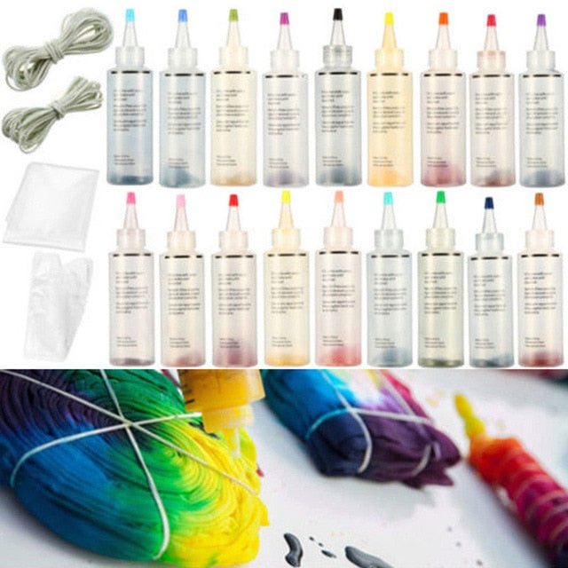 Non Toxic Fabric Tie Dye Kit - Permanent Paint Party Craft Colorful With Gloves One Step Making Art