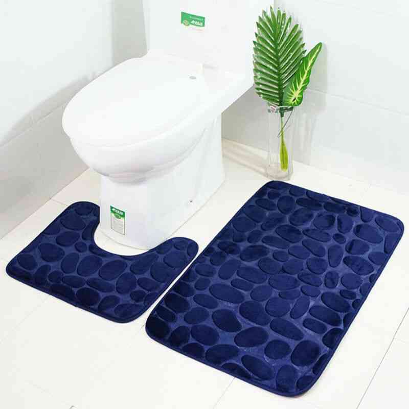 Flannel Toilet Lid Anti Slip Liner Memory Foam Bath Rugs - Durable Soft Floor Home Anti Slip Liner Memory Foam Cover