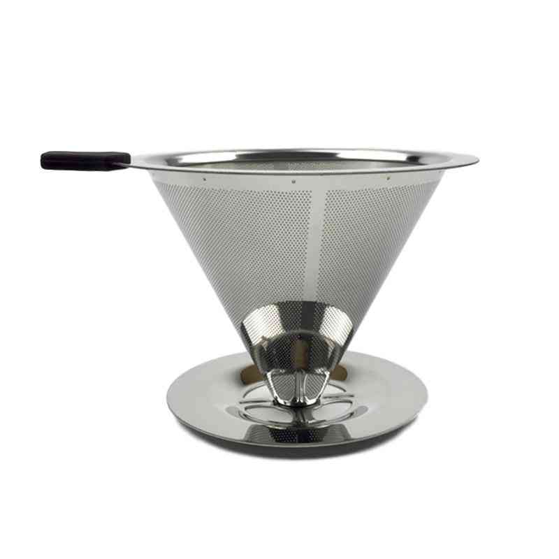 Suport filtru de cafea din oțel inoxidabil refolosibil - coșuri de cafea picurătoare