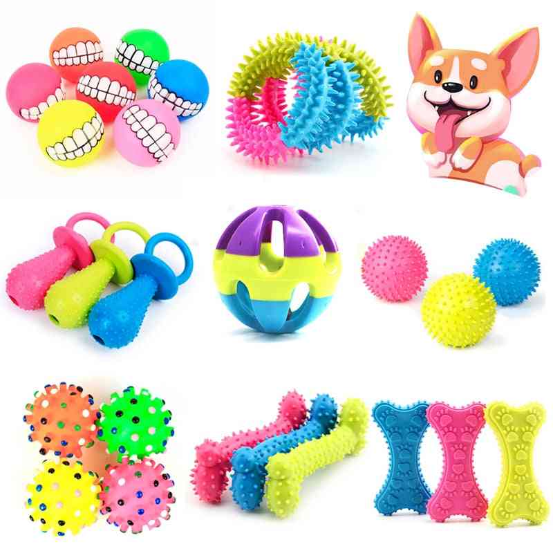 Brinquedos de mastigação interativos engraçados para cães pequenos - resistente a mordidas de dentes - bola de borracha de treinamento para animais de estimação