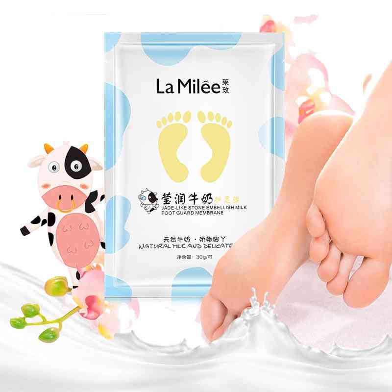 Kuorinta maitoa kosteuttava jalka naamio kuolleen ihon poisto jalka detox jalkojen hoitoon