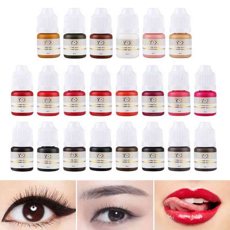 Semi Permanent Tattoo Pigment Ink - Eyebrow, Lip, Eye Line Pigment Coloring Cream Ink For Semi Permanent Body Paint Makeup