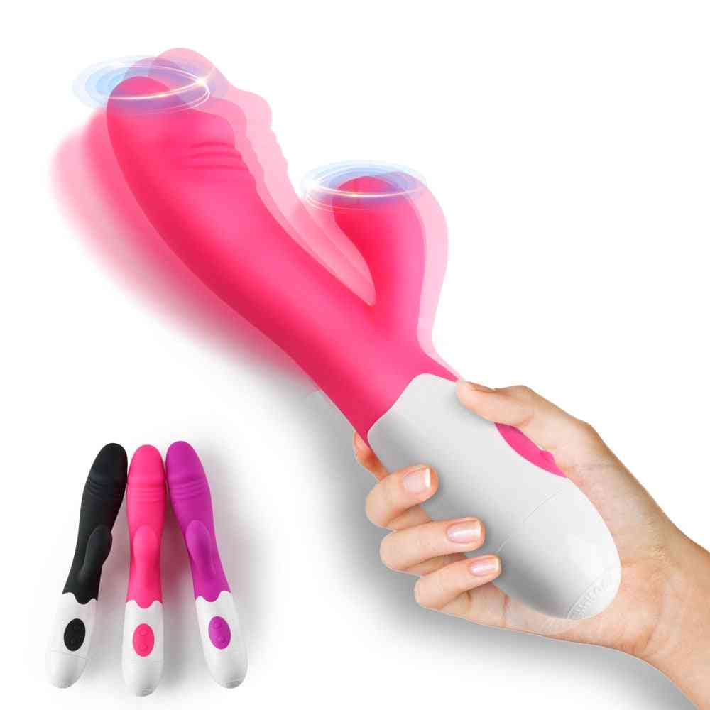 Vibrator G Spot Dildo Dual Vibration For Female Vagina Clitoris - Silicone Waterproof Adult Sex Toy
