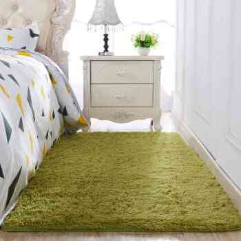 Solid Color Thickened Washed Silk Hair Non Slip Carpet - Living Room Coffee Table Blanket Bedroom Bedside Mat