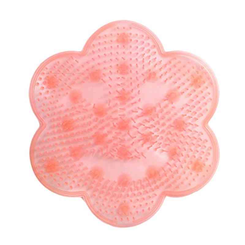 Silikonbad Dusche Rückenbürste Fußmassagegerät für abgestorbene Haut - Anti-Rutsch-Pad zur Reinigung und Massage der Sohle - a