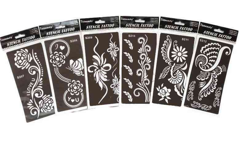 Reusable Tattoo Template - Professional Tattoos Stencil Used By Bride For Hand Painting