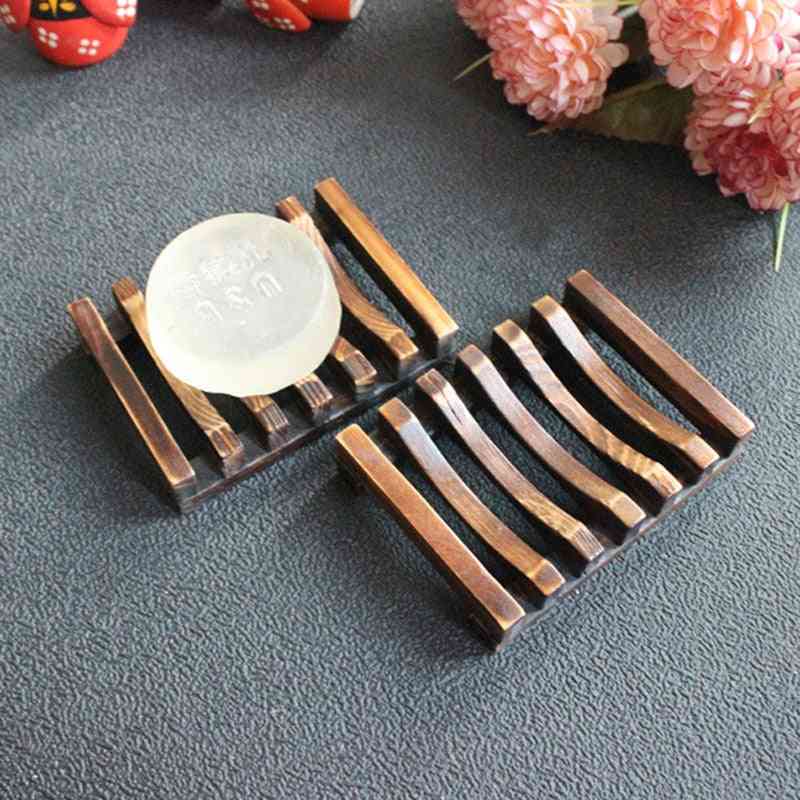 Portable Bamboo Wooden Soap Holder Storage Box