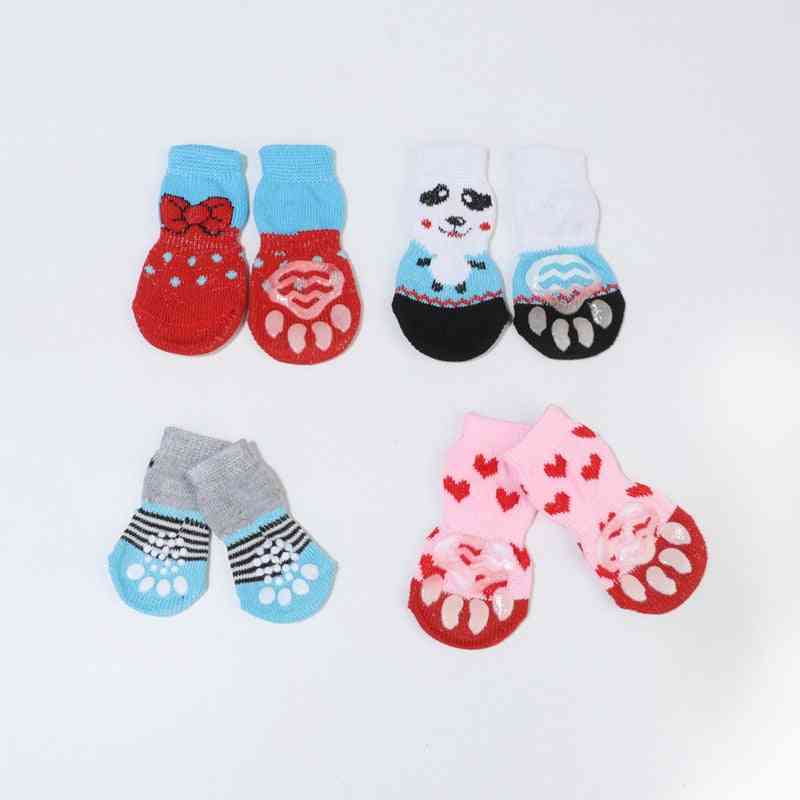 Anti Slip Small Pet Cat Dog Winter Socks -thick Warm Paw Protector Knit Booties Accessories