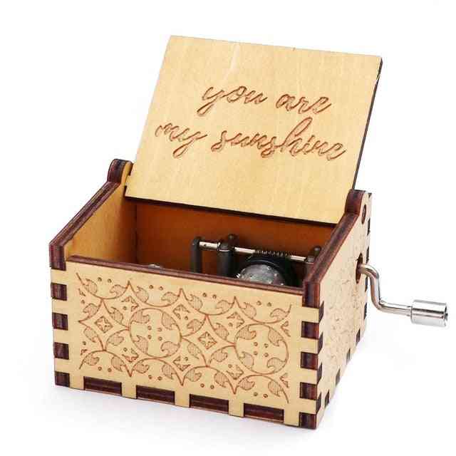 You Are My Sunshine Laser Engraved Vintage Cute Wood Music Box