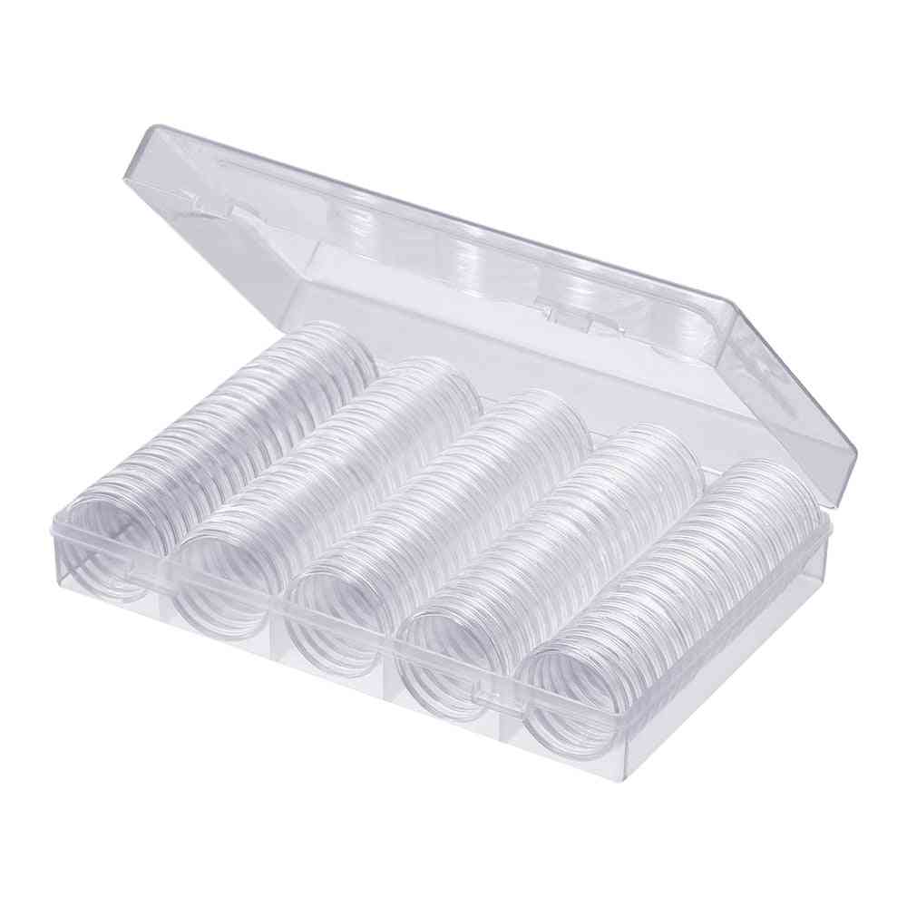Transparent Coin Storage Box - Round Coin Capsules Containers