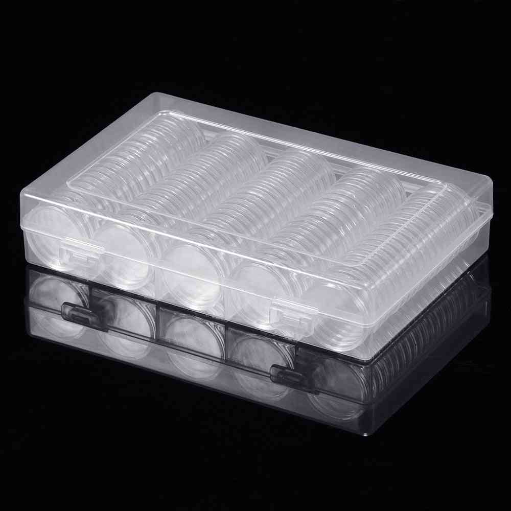Boîte de rangement transparente pour pièces de monnaie 17/20/25/27 / 30mm conteneurs de capsules de pièces rondes