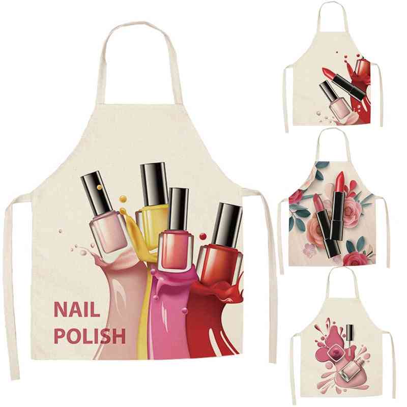 Linen Flower, Nail Polish Design - Printed Theme, Aprons For Dinner, Party, Cooking