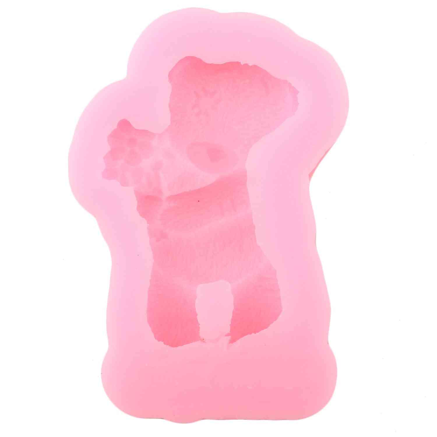 3d zanatski medvjed silikonski kalup - kalupi za fondan za obrube s cvjetnim kolačima, ukrašavanje vjenčanih torti, kalup za gumpaste od čokolade od bombona