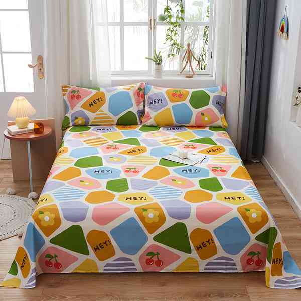 Modern Plain Dyed Print High Quality Soft Cotton Flat Bed Sheet And Pillowcase