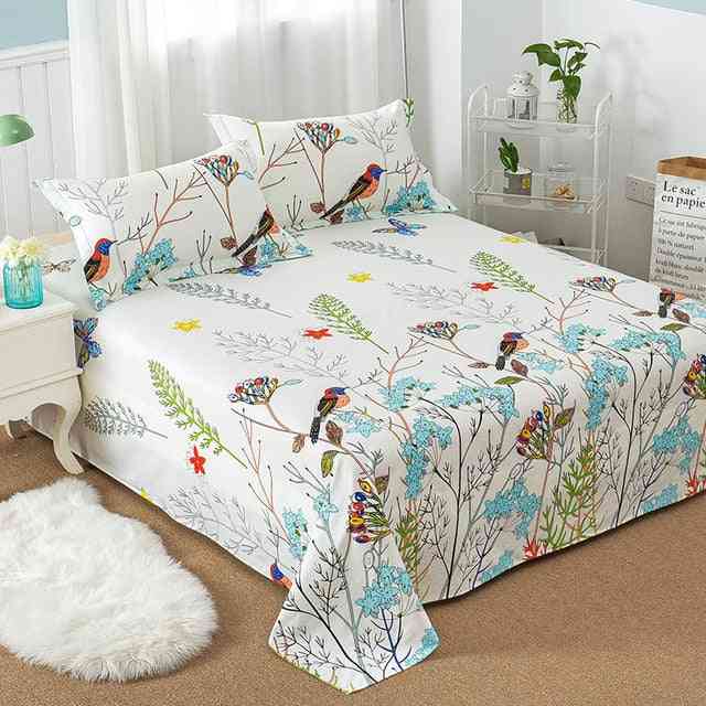 Simple Modern Print Cozy Right Angle Cotton Flat Bed Sheet And Pillowcase