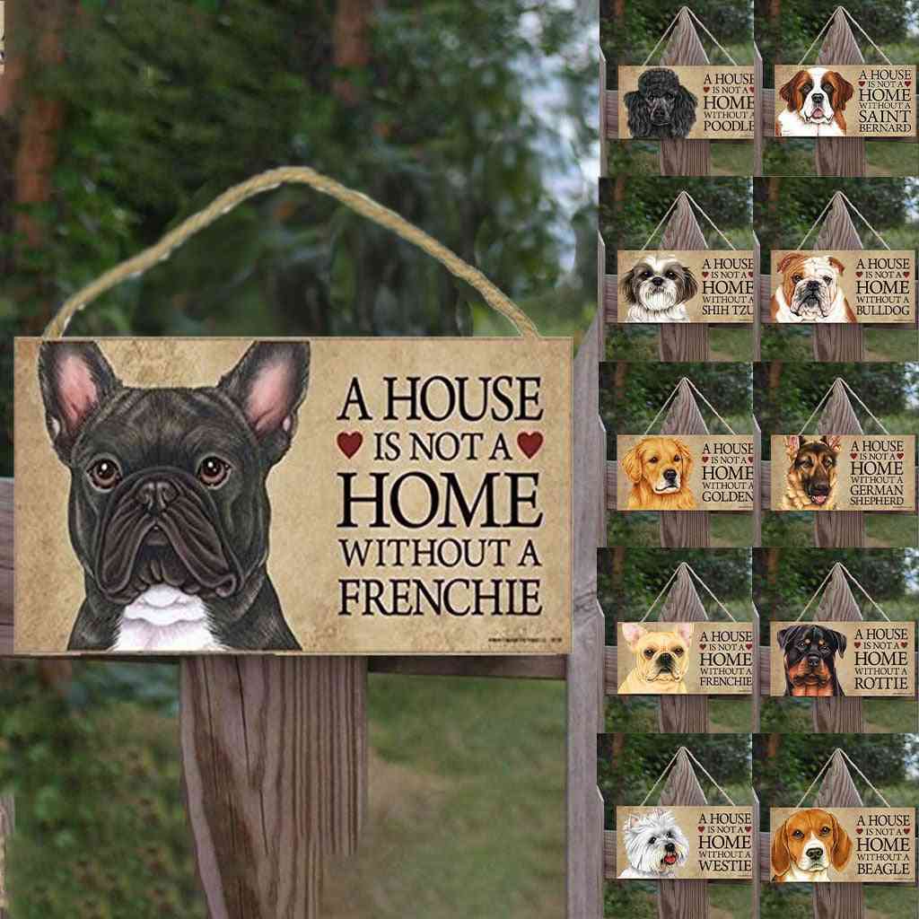 Cute Rectangular Wooden Pet Tag - Lovely Friendship Animal Sign Plaques Rustic Wall Decor