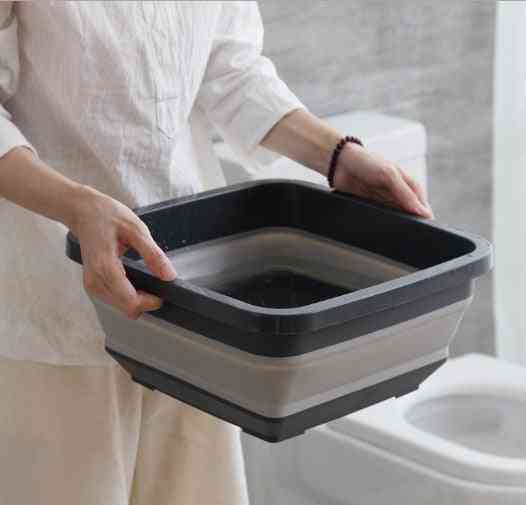 Portable And Folding Basin And Bucket With Hanging Holes