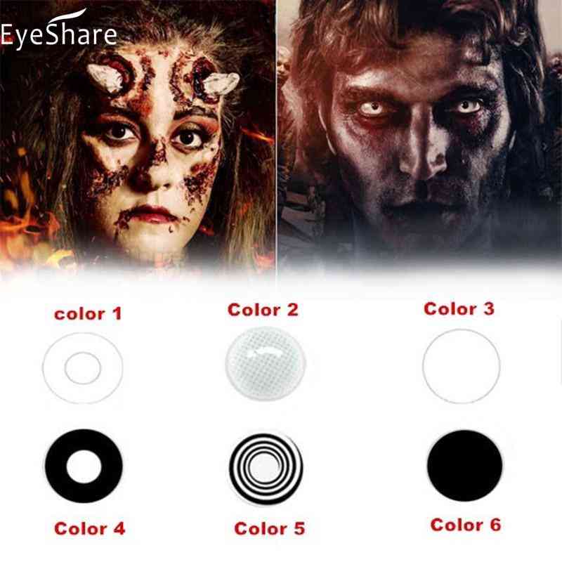 Lentes de contato coloridas cosplay de halloween para olhos lentes de contato cosméticas uso anual