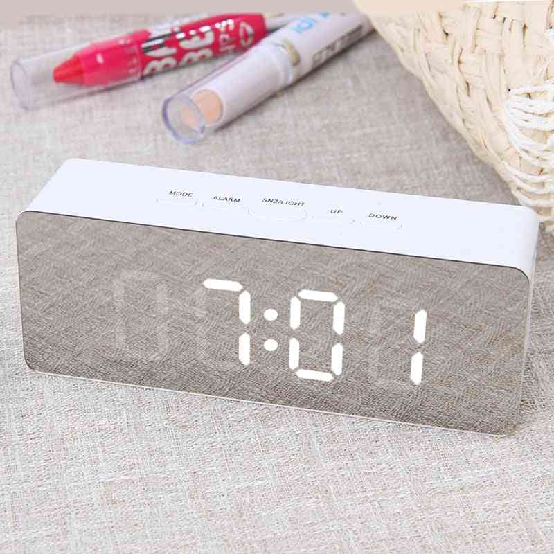 Digital Mirror Led Alarm Night Lights Thermometer Alarm Clock - Multi-function Alarm Desk Clock