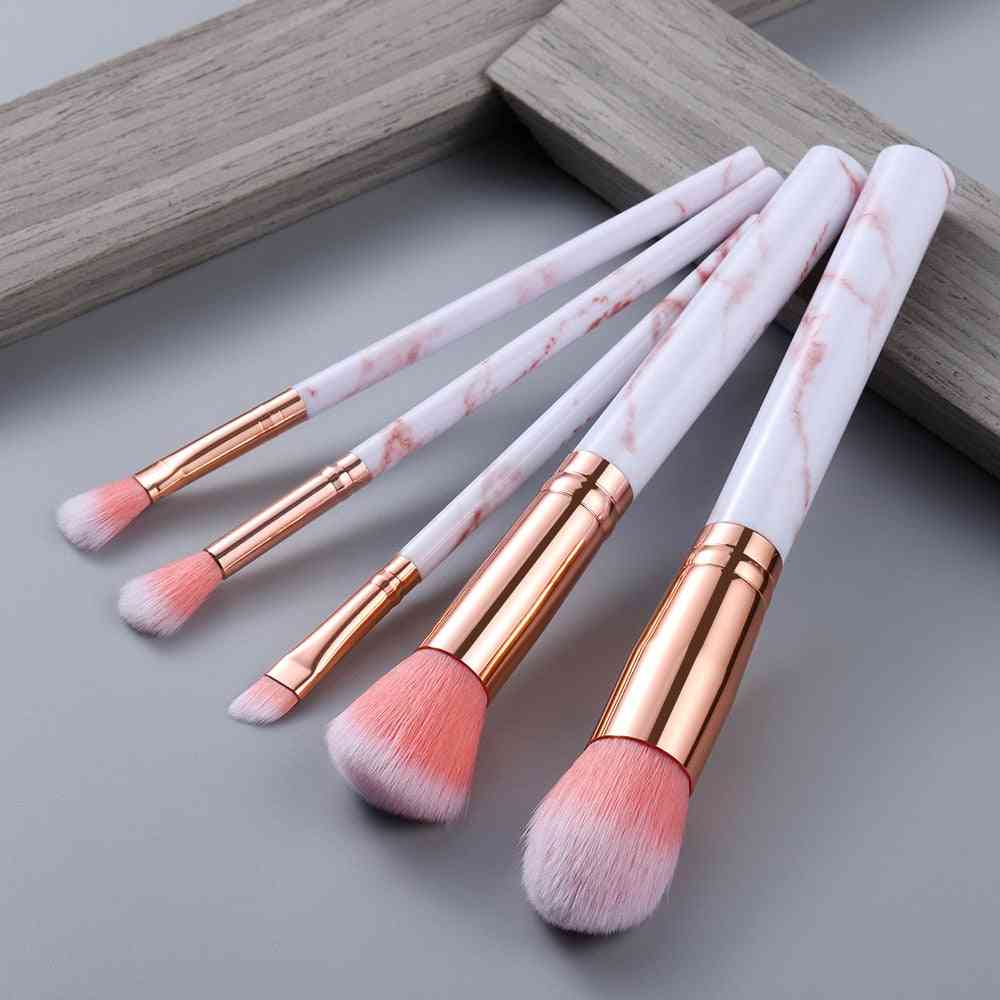 Marble Design Handle-makeup Brushes Tool Set