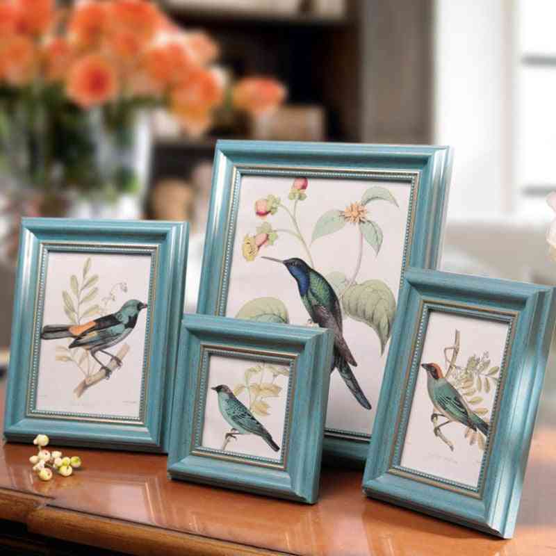Blue Europe Style Frame Set - Table Home Decoration Photo Picture Frames