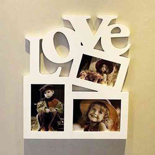 Wooden Diy Hollow Love Letter Family Photo Picture Holder/photo Frame