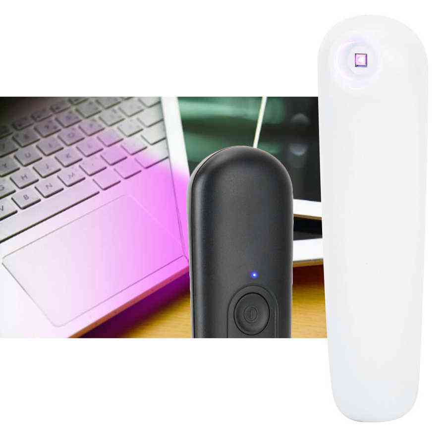 USB ładowanie przenośne zdobienie paznokci lampa do czyszczenia ultrafioletowego led ręczny sztyft do czyszczenia uv szybka sterylizacja - biały