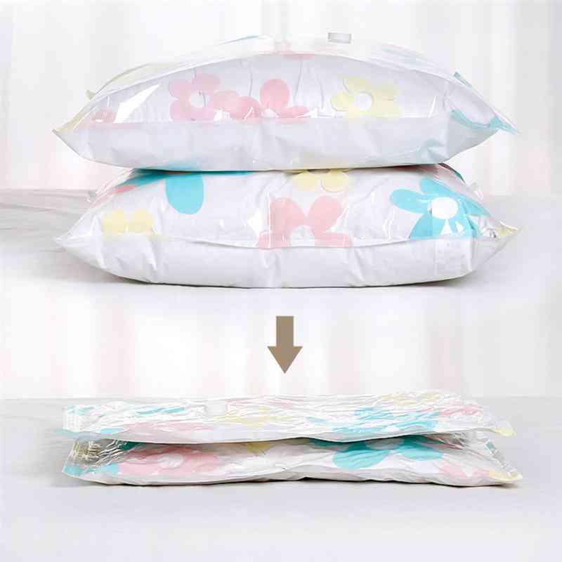 Floral Print-vacuum Storage Bags For Clothes, Blankets, Pillows