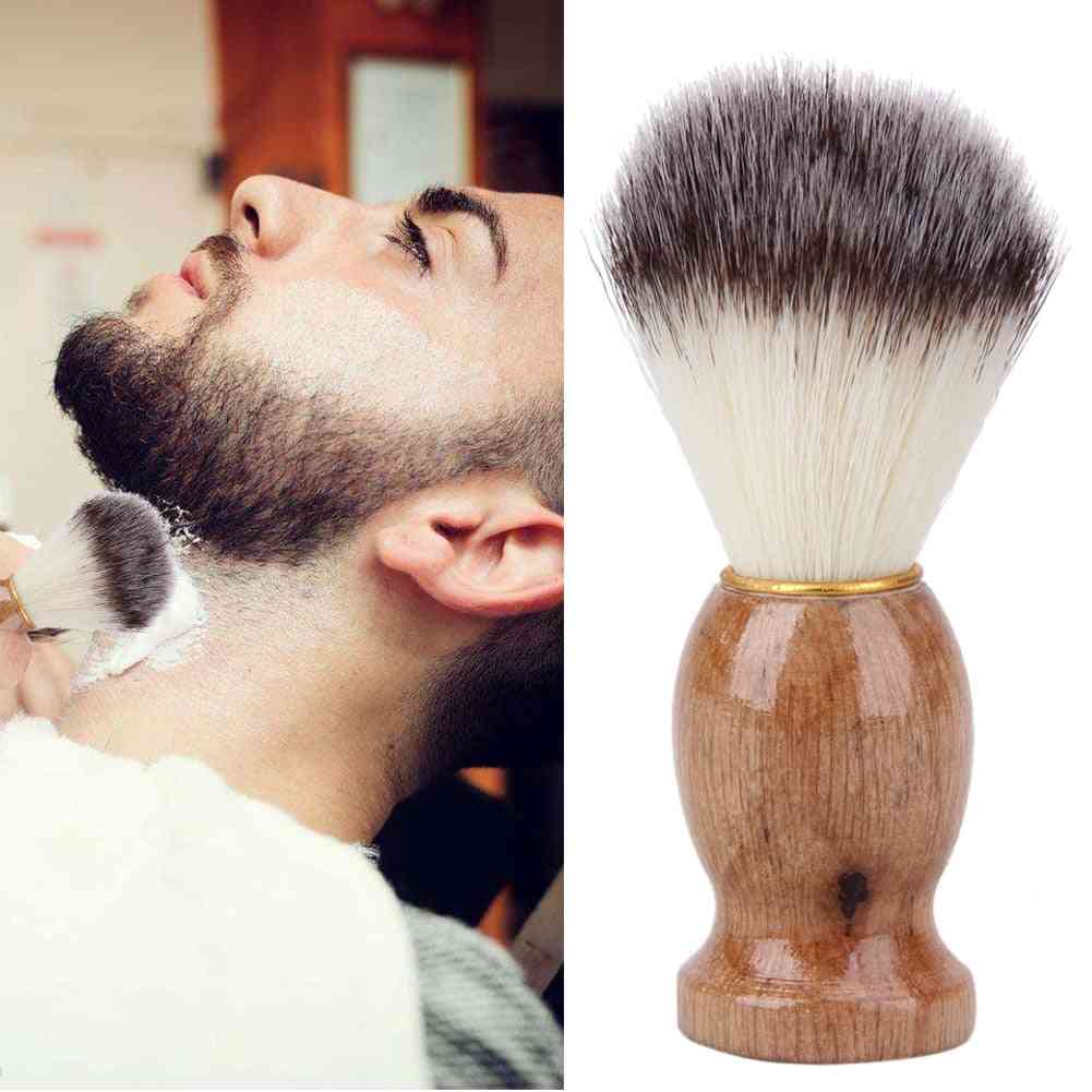 Nylon And Badger Hair Shaving Brush With Wood Handle