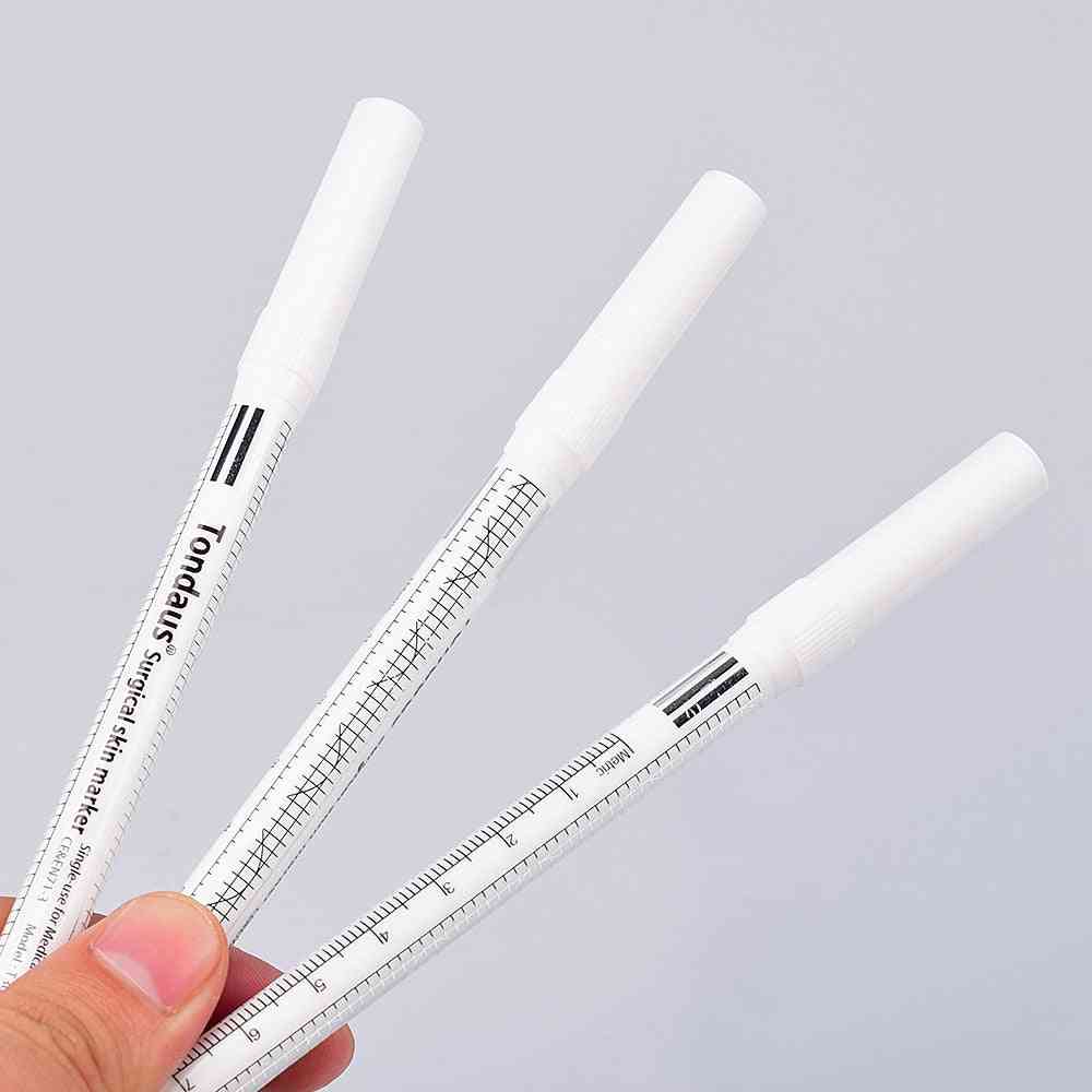 White Surgical Eyebrow Tattoo, Skin Marker Pen Tools - Microblading Accessories Tattoo Marker Pen